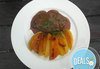 2 порции задушена свинска пържола с печени картофи, с розмарин и чесън и каничка вино от Бистро Villy's! Предплатете! - thumb1 1