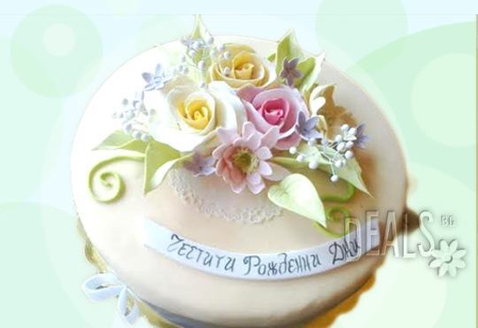 Празнична торта с пъстри цветя, дизайн на Сладкарница Джорджо Джани - Снимка 12