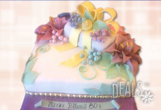 Празнична торта с пъстри цветя, дизайн на Сладкарница Джорджо Джани - Снимка 24
