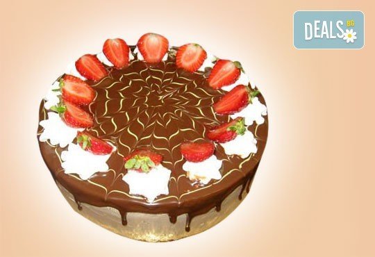 Шоколадова торта Шоко Парадайз с розов или с белгийски тъмен шоколад и ягоди от Сладкарница Орхидея - Снимка 2