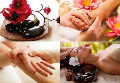 Релаксиращ масаж за тяло с вулканични камъни и подарък - рефлексотерапия на длани, скалп и стъпала в Luxury wellness&Spа