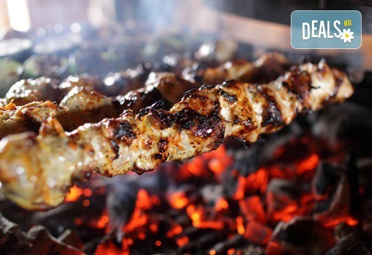 Предложение за двама! Хапнете 2 порции шашлик на скара, гарнитура от пържени картофи и салата от зеле и моркови в ресторант Balito 3 в Надежда! - Снимка 1