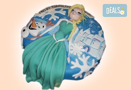 Тематична 3D торта Замръзналото кралство от 12 до 37 парчетата - кръгла, голяма правоъгълна или триизмерна кукла Елза от Сладкарница Джорджо Джани! - Снимка 2