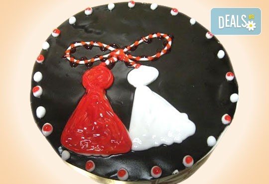 Авторска торта Мартеничка с бял и кафяв шоколад от Сладкарница Орхидея - Снимка 1