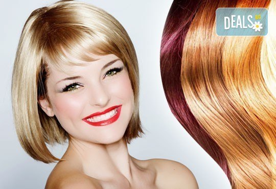 Боядисване с Loreal Matrix, подстригване, оформяне на прическа със сешоар и подарък лакиране с OPI от салон Мелинда! - Снимка 1