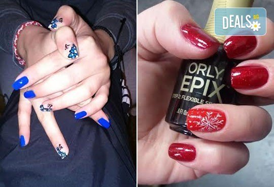 Красив и дълготраен маникюр с Shellac, сваляне на стар гел лак и 2 декорации в салон Професионален усет - Снимка 4