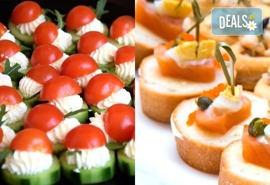 Изкушаващо предложение! 110 апетитни хапки с български сирена, прошуто, моцарела, пушена сьомга и много други изненади от Кетъринг София! - Снимка 1