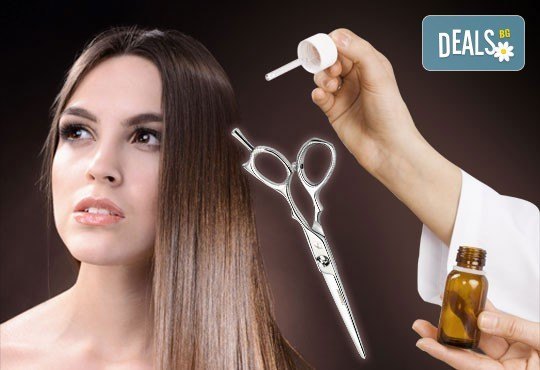 Нова визия! Подстригване, маска, терапия на коса с италианска козметика, ампула и сешоар от Салон за красота Belisimas - Снимка 1