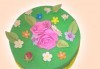 Бутикова торта с щампа Happy Birthday, перли, орхидеи, рози и любими детски герои от сладкарница Орхидея! - thumb 4