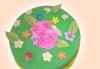 Бутикова торта с щампа Happy Birthday, перли, орхидеи, рози и любими детски герои от сладкарница Орхидея! - thumb1 4