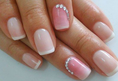 Изграждане на ноктопластика или поддръжка във форма по желание с удължители, класически маникюр в цвят по избор, 3D декорации и масаж от Revue Beauty Center