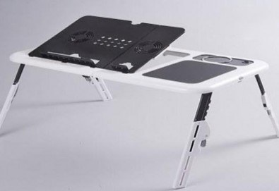 За Вашето удобство! Преносима и сгъваема маса E-table за лаптоп с 2 броя вградени вентилатори от Магнифико!