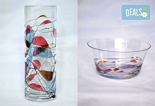 Стилни акценти! Висококачествена ваза или фруктиера от бариев кристал, ръчна изработка от Present For You! - Снимка 2