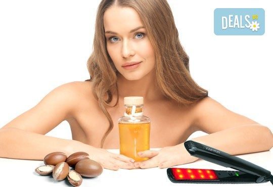 Арганова терапия с ултразвук и инфраред преса, подстригване по избор и оформяне със сешоар от N&S Fashion зелен салон! - Снимка 1