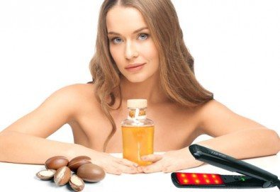 Арганова терапия с ултразвук и инфраред преса, подстригване по избор и оформяне със сешоар от N&S Fashion зелен салон!