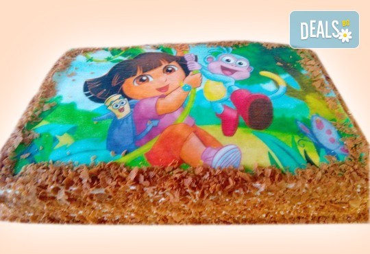 Детска торта 16 парчета със снимка на любим герой, декорация и надпис пожелание от Muffin House! - Снимка 3