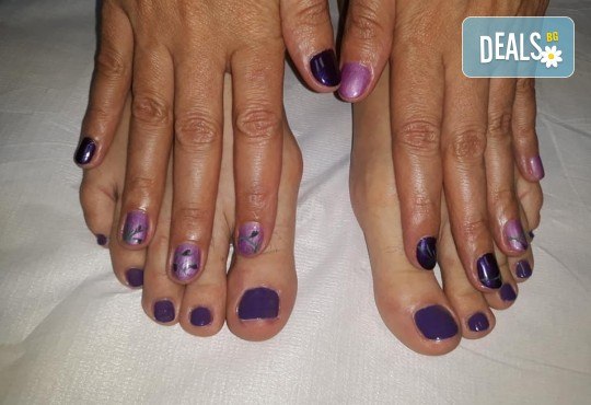 Перфектната жена! Маникюр + педикюр с гел лак BlueSky и четири рисувани декорации в Салон Мечта! - Снимка 8