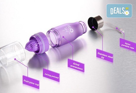 2 в 1 - съчетайте полезно и приятно за един добър ден! Иновативна бутилка за вода с цитрус преса от Нет Стор! - Снимка 4