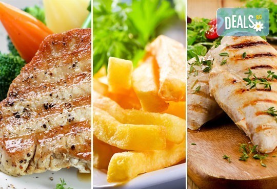 Вкусна скара за двама в ресторант BALITO! Две порции свински каренца или пилешко филе + зеле с моркови и картофи - Снимка 1