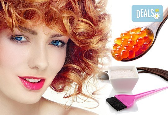 Боядисване с боя на клиента, масажно измиване, маска с хайвер, серум и оформяне на ежедневна прическа в студио за красота LD - Снимка 1