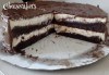 Двоен брауни чийзкейк с шоколад - цели 3 килограма, 16 парчета - най-голямото сладко изкушение на сладкарница Cheesecakers! - thumb1 4