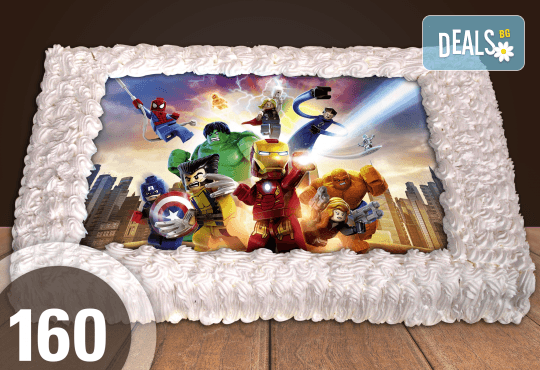 С любима снимка! Голяма детска торта 20, 25 или 30 парчета със снимка на любим герой от Сладкарница Джорджо Джани! - Снимка 46