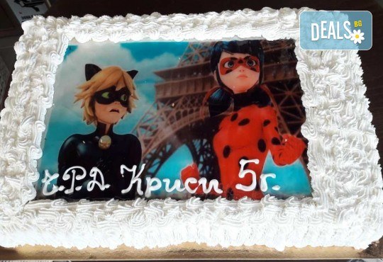 С любима снимка! Голяма детска торта 20, 25 или 30 парчета със снимка на любим герой от Сладкарница Джорджо Джани! - Снимка 1