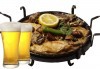Сач Касапска гощавка със свинско и пилешко месо, сос барбекю, гъби + ДВЕ наливни бири и домашна пърленка в Ресторант - механа Мамбо! - thumb 1