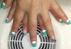 Нанасяне на UV гел върху естествен нокът, маникюр с гел лак и две декорации в салон Reni nails - thumb 8