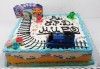 Детска торта с декорация Влакчето Томас! От пандишпан, ванилов и шоколадов мус, безплатен надпис и кутия, 16 или 20 парчета, от сладкарница Сладост! - thumb 1