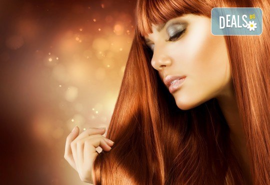 Боядисване с боя на клиента, подстригване, масажно измиване и сешоар - прав или букли в салон за красота Bella Style! - Снимка 1