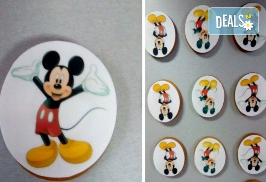 Изненадайте Вашия малчуган! Детски бисквити със снимка на любим герой: Мики Маус, Миньоните, Макуин, Елза или с друга снимка по избор от Muffin House! - Снимка 2