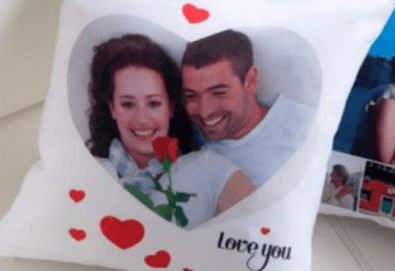 За Св. Валентин! Декоративна възглавничка сърце със снимка или квадрат 40х40 см. от Studio SVR Design!