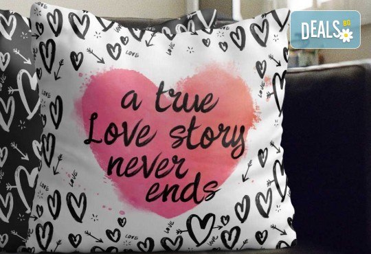 За Св. Валентин! Декоративна възглавничка сърце със снимка или квадрат 40х40 см. от Studio SVR Design! - Снимка 7