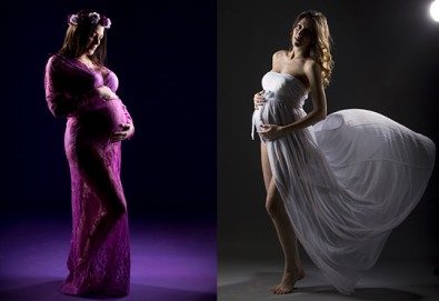 60-минутна фотосесия за бременни в студио с включени аксесоари, дрехи и ефекти + обработка на всички заснети кадри, от Chapkanov photography!