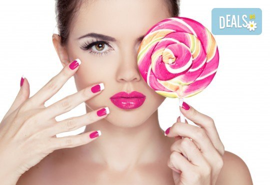 Изграждане с гел, лакиране с гел лак Bluesky, 2 декорации и бонус: 20% отстъпка за поддръжка в салон за красота Алма Морел! - Снимка 1