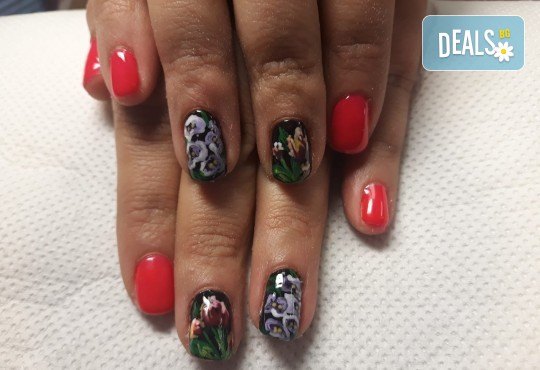 Mаникюр с гел лак BlueSky, 2 или 4 декорации, вграждане на камъчета и ефекти от Салон Мечта! - Снимка 44