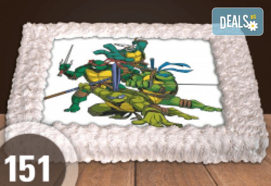 За момче! Торти за момчета: вземете голяма торта 20/ 25/ 30 парчета със снимка на герои от любимите детски филмчета - Нинджаго, Костенурките Нинджа, Спайдърмен и други от Сладкарница Джорджо Джани - Снимка 23