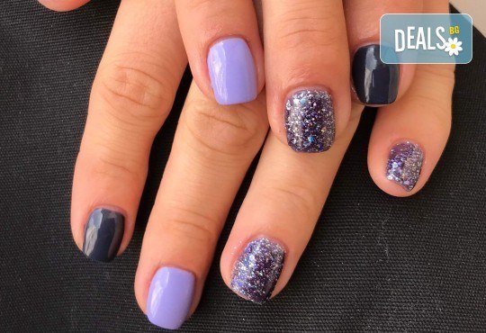 Маникюр с гел лак Bluesky, сваляне на стар гел лак, декорация с пигменти, брокати, фолио, декоративен пясък или до 10бр. камъчета + масаж с дълбоко хидратиращ крем във VM's Beauty House! - Снимка 11
