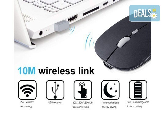 Висококачествена и безжична презареждаща се мишка с елегантен дизайн от Ай Пи Джи Трейд! - Снимка 4