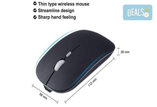 Висококачествена и безжична презареждаща се мишка с елегантен дизайн от Ай Пи Джи Трейд! - Снимка 3