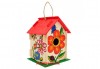 Дървена къщичка за птички - комплект за оцветяване с боички и четка за рисуване от Podobro.com! - thumb 1
