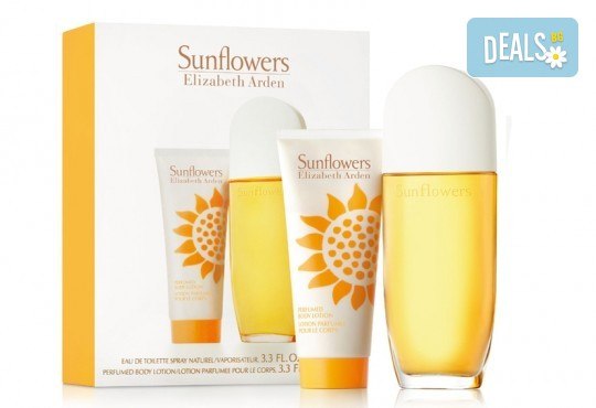 Насладете се на чувствения аромат Elizabeth Arden Sunflowers - тоалетна вода и луксозен лосион за тяло, с безплатна доставка за цялата страна! - Снимка 1