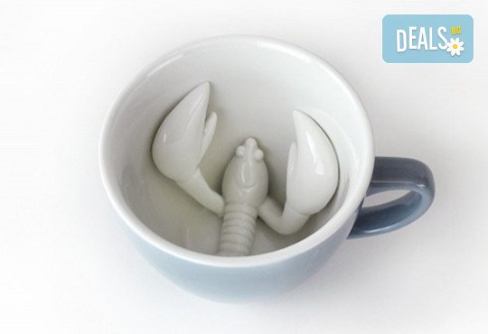 Започнете деня с кафе или час в оригинална синя керамична чаша с омар в нея! - Снимка 2