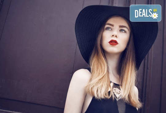 Боядисване в стил омбре или кичури тип балеаж, масажно измиване, маска и прическа със сешоар в салон Madonna - Снимка 4