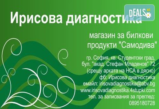 Преглед, ирисова диагностика, разчитане на резултатите, индивидуална програма за лечение и две цветни снимки от Кабинет по ирисова диагностика! - Снимка 7