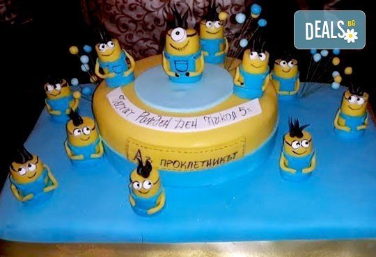 Смърфове, Миньони & Brawl stars! Голяма детска 3D торта 37 ПАРЧЕТА с фигурална ръчно изработена декорация от Сладкарница Джорджо Джани - Снимка 15