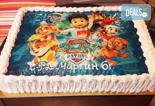 Голяма снимка! Торта 25 или 30 парчета, със снимка А3 и пълно покритие на тортата от Сладкарница Джорджо Джани - Снимка 3