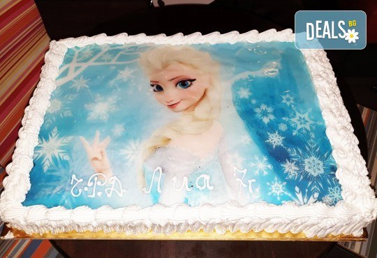 Голяма снимка! Торта 25 или 30 парчета, със снимка А3 и пълно покритие на тортата от Сладкарница Джорджо Джани - Снимка 1