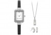 Комплект от правоъгълен часовник с кристали, чифт обеци и колие + безплатна доставка! - thumb 1